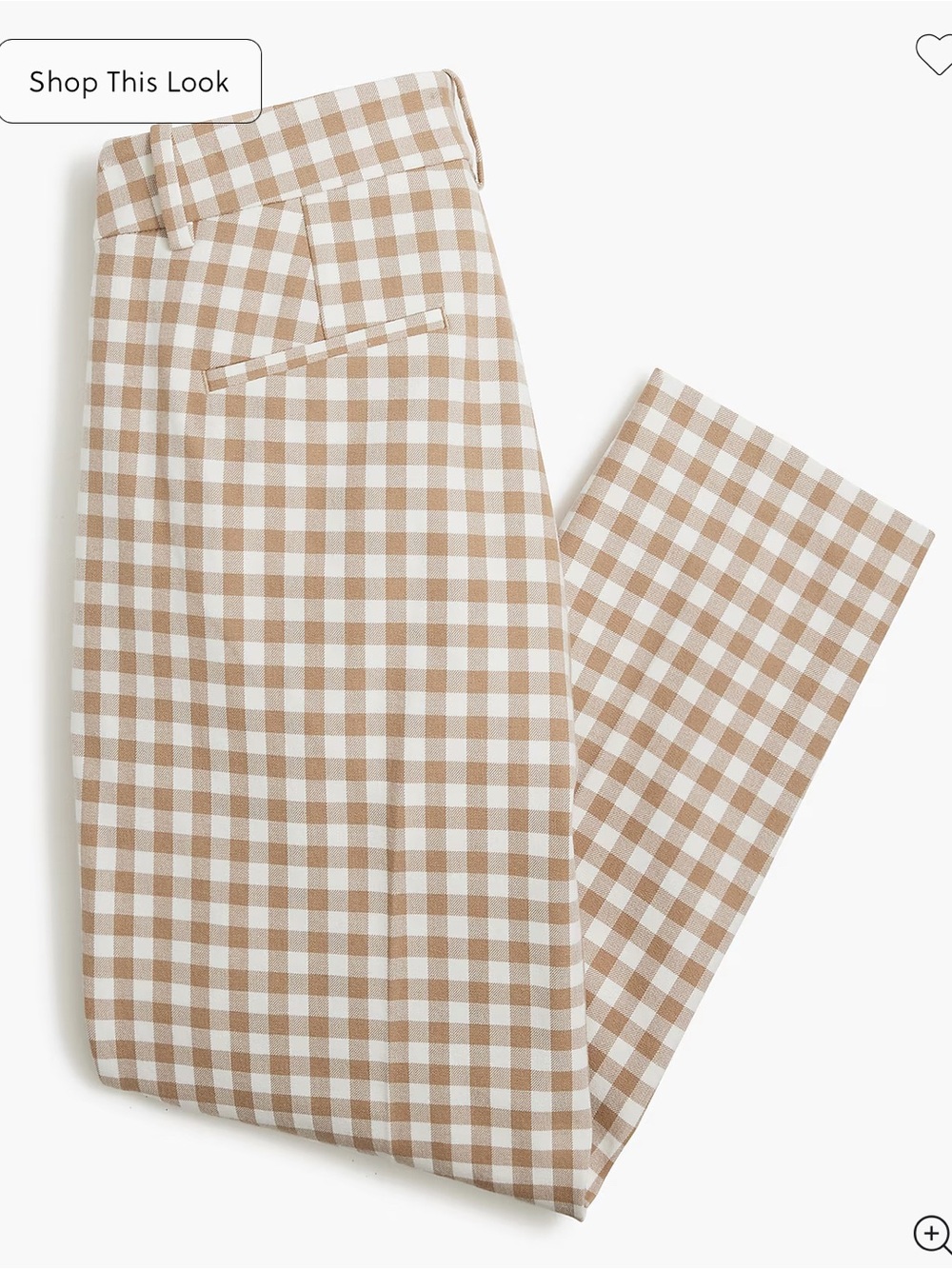 J. Crew Factory Beige and White Gingham Cropped Capris - Picture 4 of 6